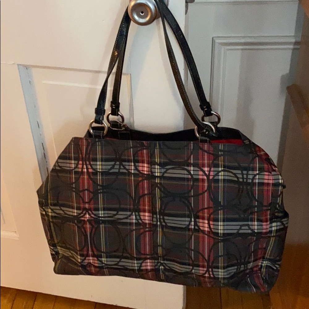 Authentic Plaid Coach Handbag